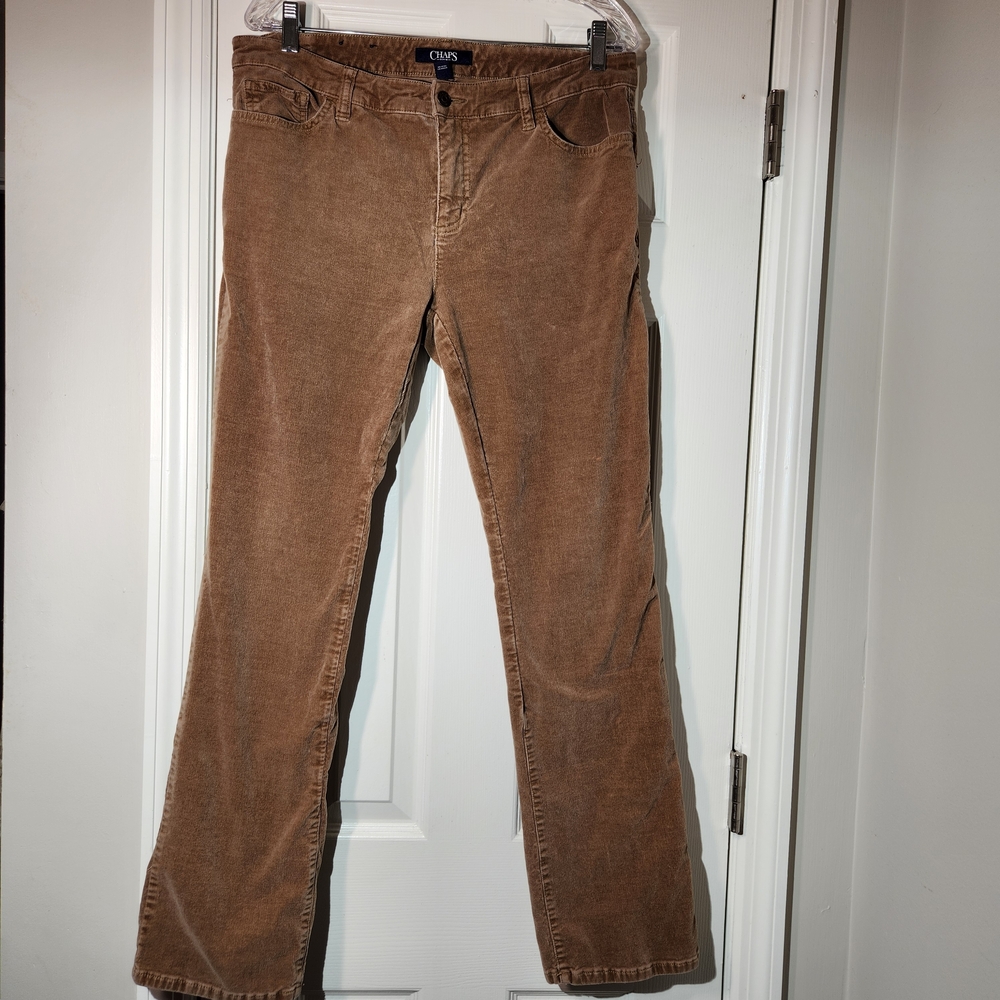 Chaps Madden Straight Tan Corduroy Pants Womens 12